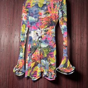 Vibrant Floral Long Sleeve Romper